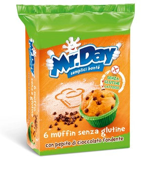 vicenzi mr day muffin senza glutine con pepite di cioccolato fondente 6 x 42 g ean 8000350006020