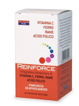 vital factors italia srl reinforce ferro rame vitamina c 30 compresse masticabili reinforce ean 8058456600994