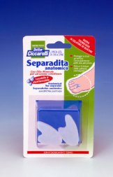 ciccarelli separadita anatomico per piede realizzato in gel di silicone bianco semitrasparente sagomato igienepiede 2 pezzi ciccarelli ean 8002140131004