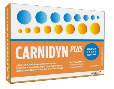 alfasigma chc carnidyn plus 20 bustine da 5 g gusto arancia carnidyn