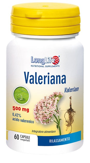 longlife longlife valeriana 60 capsule 500 mg long life ean 8054521002281