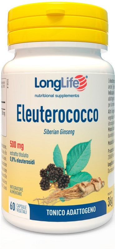 longlife longlife eleuterococco 08 60 capsule 500mg long life ean 8054521003646