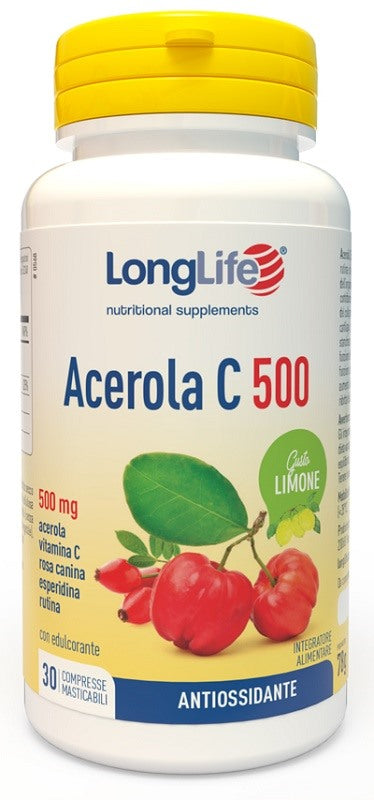 longlife longlife acerola c500 limone 30 compresse long life ean 8054521003998