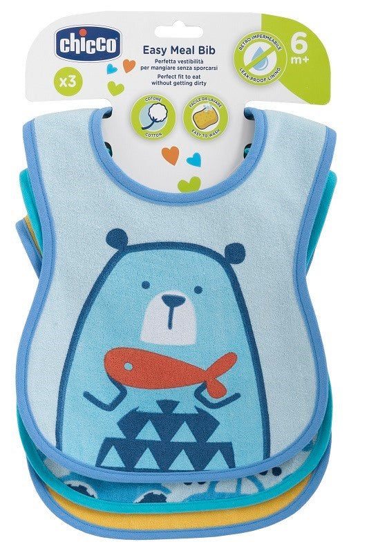 artsana chicco chicco bavaglino pappa 6m 3 pezzi boy chicco ean 8058664086771