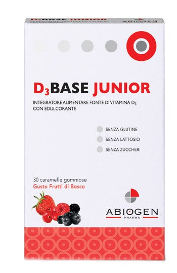 abiogen pharma d3base junior 30 caramelle gommose frutti di bosco d3 base ean 8056515860372
