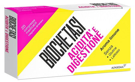 alfasigma chc biochetasi acidita e digestione 20 compresse masticabili aroma limone biochetasi