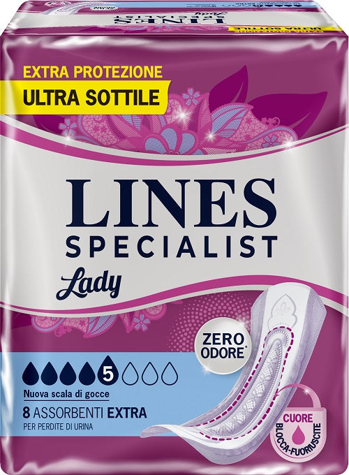 fater adult assorbenti per incontinenza lines specialist lady extra ipoallergenici 8 pezzi lines ean 8001480502796