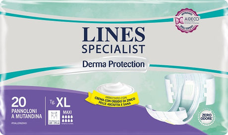 fater adult pannolone a mutandina lines specialist derma maxi xl 20 pezzi lines ean 8001480504011