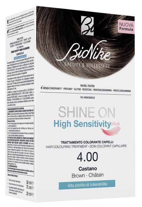 icim bionike shine on high sensitivity plus castano 400 rivelatore in crema 75 ml crema colorante 50 ml bionike ean 8029041169820