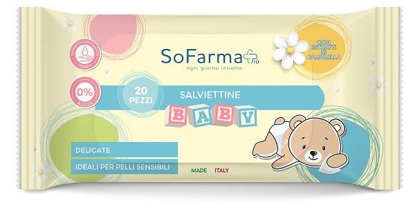 sofarmapiu salviettine baby camomilla 20 pezzi sofarmapiu sofarmapiu ean 8020255900070