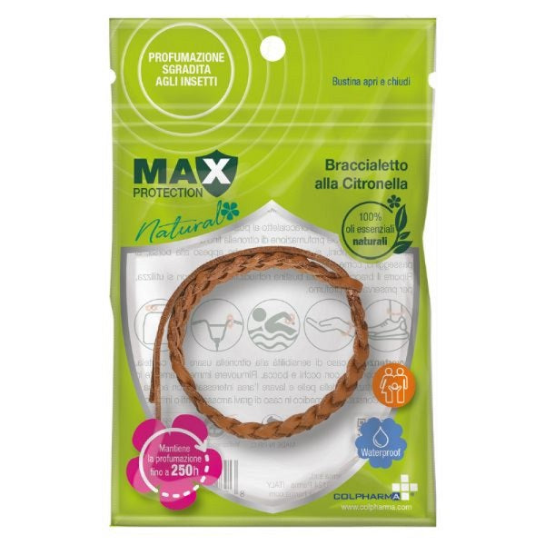 colpharma max protection braccialetto alla citronella ecopelle max protection ean 8056209781846