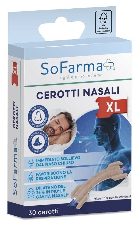 sofarmapiu cerotto nasale extra large 67 x2cm sofarmapiu 30 pezzi sofarmapiu ean 8017990085056