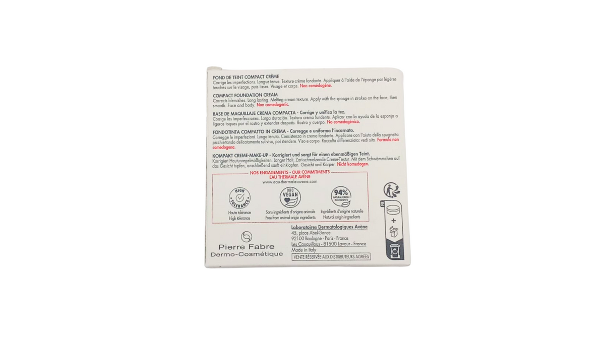 Avene Couvrance Base de maquillaje compacta Miel Avene