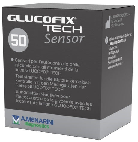 a menarini diagnostics strisce misurazione glicemia glucofix tech sensor 50 pezzi a menarini