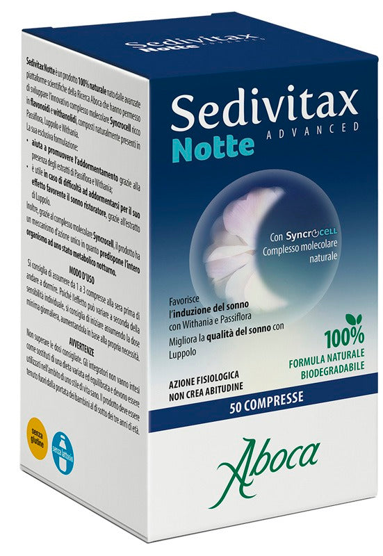 aboca sedivitax notte advanced 50 compresse aboca ean 8032472037163