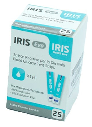 alpha pharma service strisce misurazione glicemia iris evo 25 pezzi alpha pharma service ean 0858745005381