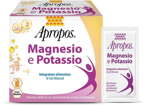 apropos apropos magnesio potassio 24 bustine da 5 g gusto arancia apropos ean 8026486018249