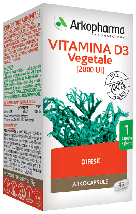arkofarm arkocps vitamina d3 vegetale 45 capsule arkofarm ean 3578835610468