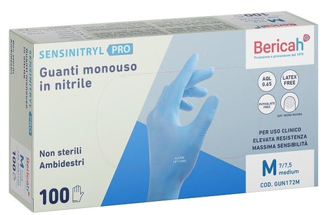 bericah spa guanto monouso sensinitryl pro in nitrile medium 100 pezzi bericah ean 8024151814509