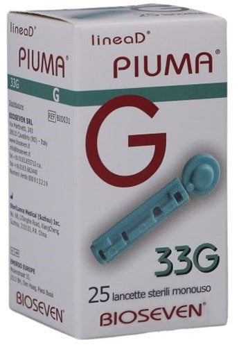 bioseven lancette pungidito linea d piuma gauge 33 25 pezzi linea d