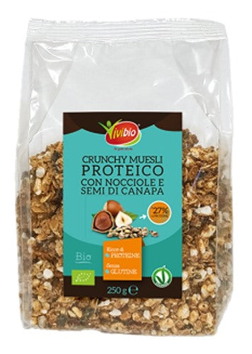 biotobio vivibio crunchy proteico con nocciole e semi di canapa 250 g biotobio ean 8032077012305