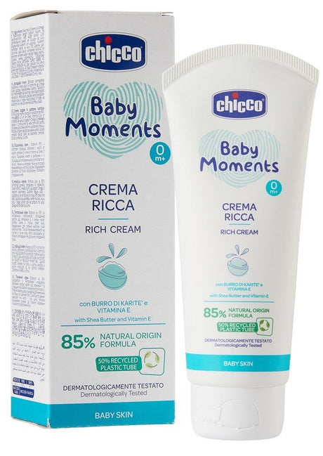 chicco artsana spa chicco baby moments crema ricca con burro di karite e vitamina e 100 ml ean 8058664138470