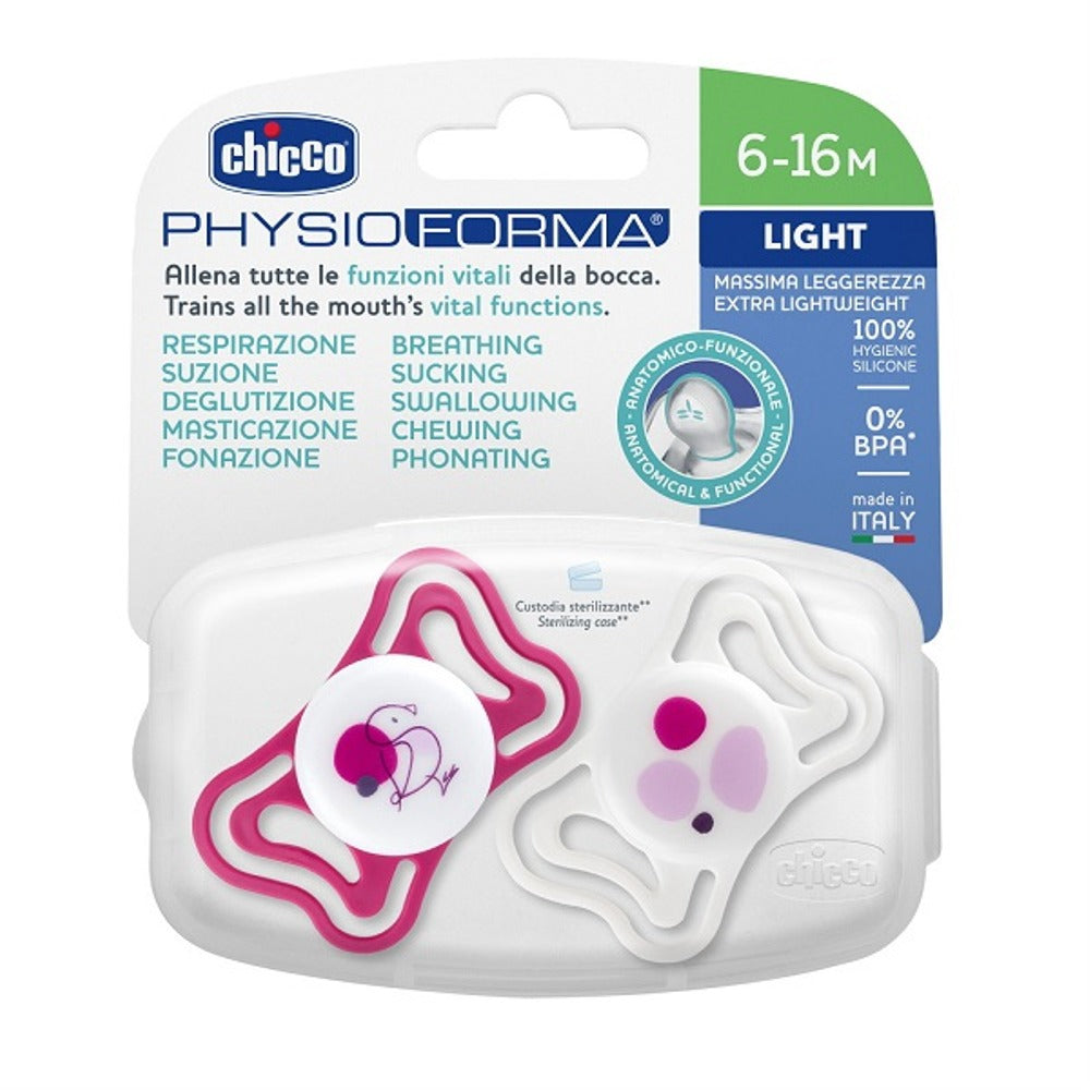 chicco chicco succhietto light rosa silicone 6 16m 2 pezzi chicco ean 8058664186020