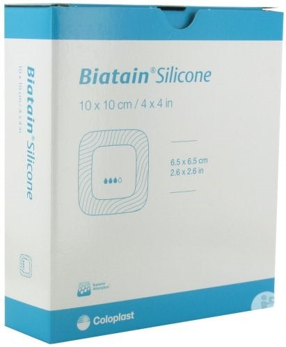 coloplast medicazione biatain in schiuma di poliuretano con bordo adesivo in silicone lite 10x10 cm 10 pezzi ean 5708932531818