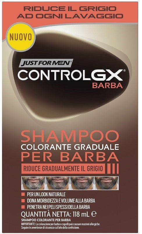 combe italia just for men control gx barba shampoo colorante graduale 118 ml ean 8413853004088