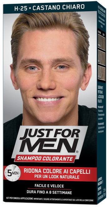 combe italia just for men shampoo colorante h25 castano chiaro attivatore chiaro 385 ml base colore 275 ml just for men ean 5010934004802
