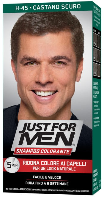 combe italia just for men shampoo colorante h45 castano scuro attivatore chiaro 385 ml base colore 275 ml just for men ean 5010934004826
