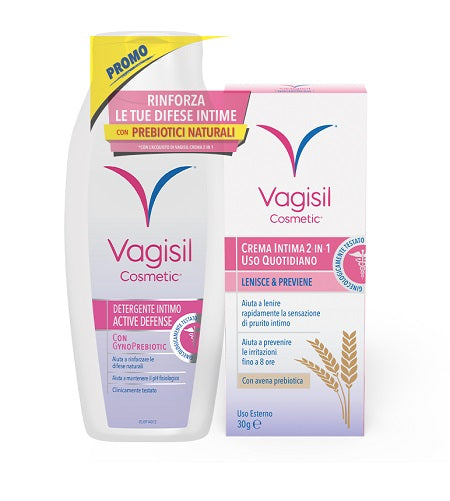 combe italia vagisil duo defense crema intima 2 in 1 30 g detergente intimo 250 ml omaggio vagisil ean 5010934005250