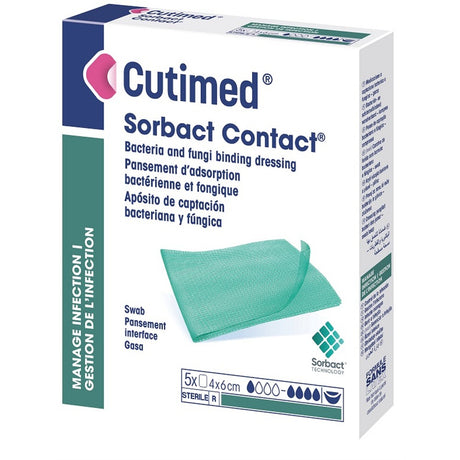 cutimed medicazione idrofobica cutimed sorbact contact 4x6 cm 5 pezzi cutimed ean 7392130010428
