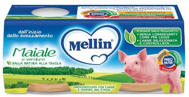 danone nutricia soc ben mellin omogeneizzato maiale con verdure 2 pezzi x 80 g mellin ean 5900852022128