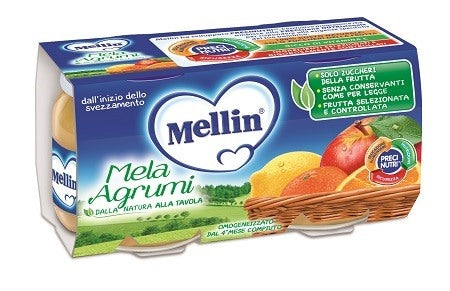 danone nutricia soc ben mellin omogeneizzato mela agrumi 100 g 2 pezzi mellin ean 8000050531402