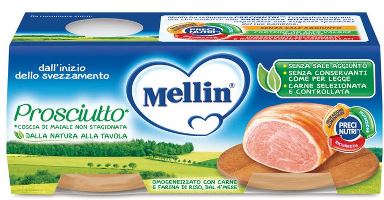 danone nutricia soc ben mellin omogeneizzato prosciutto 2 x 120 g mellin ean 5900852021848