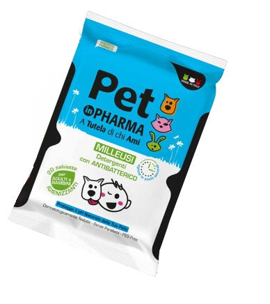 diva international pet in pharma salviette umidificate igienizzanti con antibatterico per adulti e bambini 20 pezzi pet in pharma