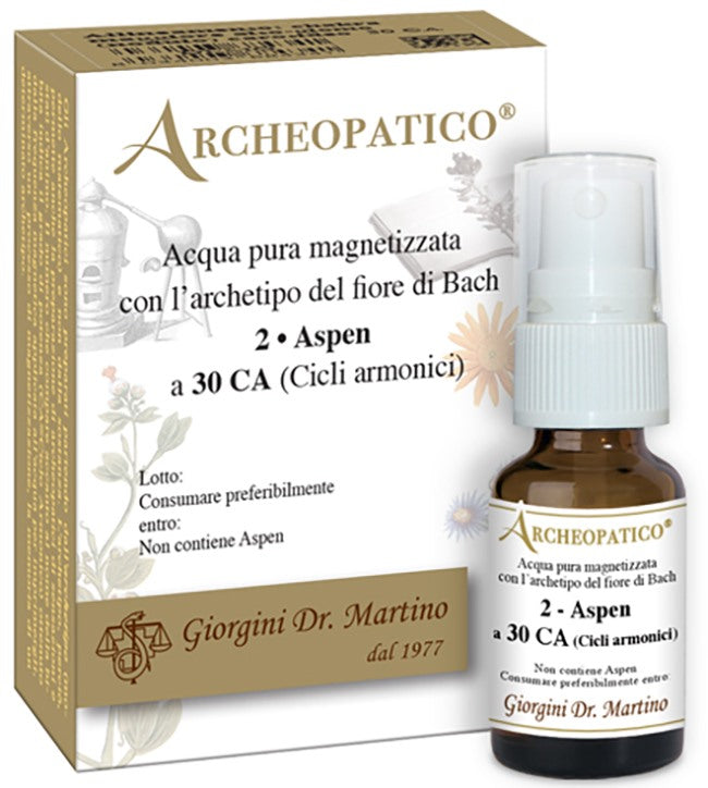 dr giorgini ser vis archeopatico acqua pura magnetizzata con archetipo del fiore di bach 2 aspen a 30 cicli armonici 10 ml giorgini ean 8034003685539