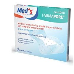 farmac zabban medicazione meds pore adesiva impermeabile 10x6cm 5 pezzi meds ean 8000246004529