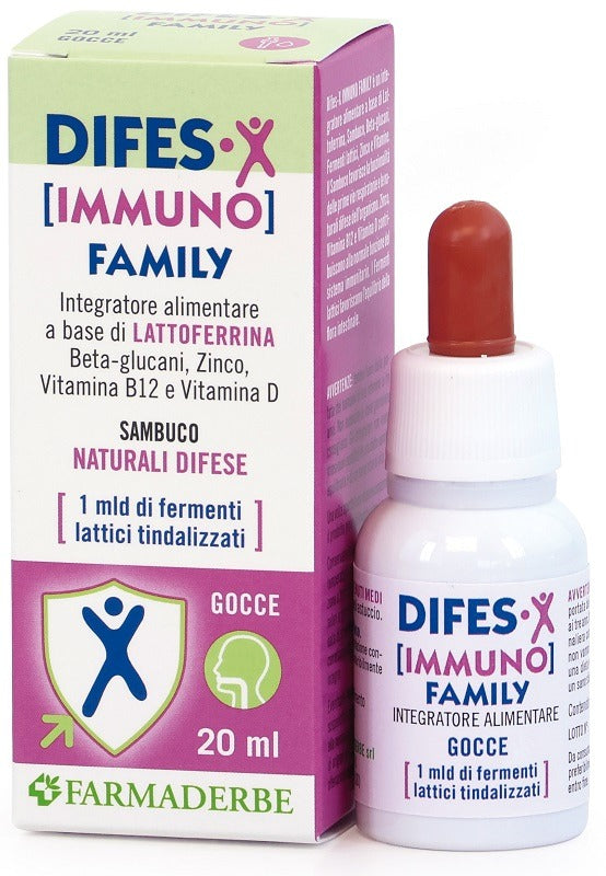 farmaderbe difes x immuno family gocce 20 ml farmaderbe ean 8058456786186