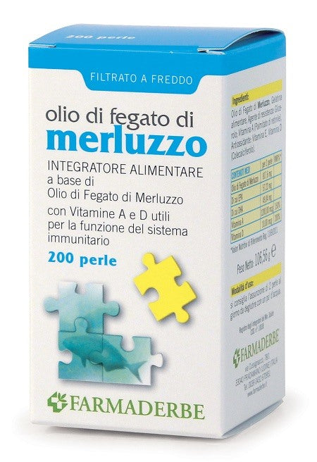 farmaderbe olio di fegato di merluzzo 200 perle farmaderbe