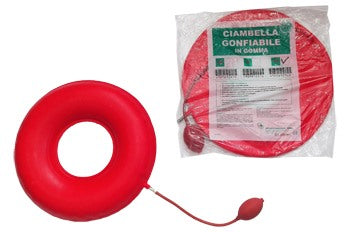 farvisan ciambella gonfiabile per invalidi in gomma rossa team deluxe con pompa 45cm diametro farvisan