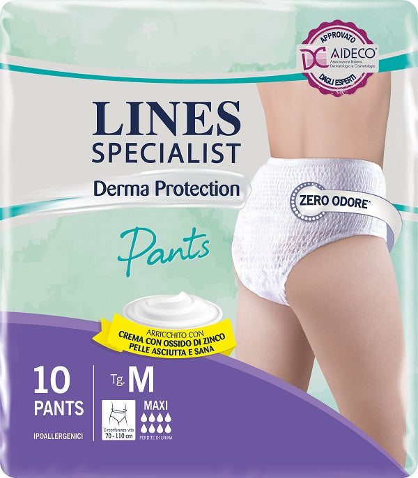 fater adult pannolone per incontinenza lines specialist derma pants maxi m 10 pezzi lines ean 8001480503816