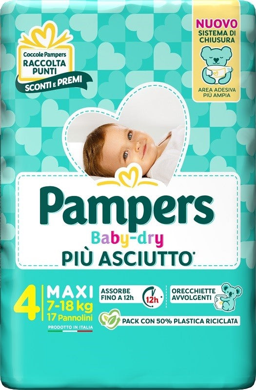 fater babycare pampers baby dry pannolino downcount maxi 17 pezzi pampers ean 8001480306721
