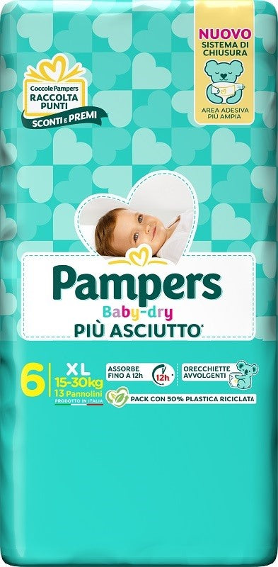 fater babycare pampers baby dry pannolino downcount xl 13 pezzi pampers ean 8001480308053