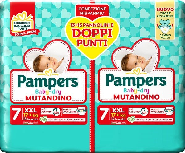 fater babycare pampers baby dry pannolino mutandina duo downcount xxl 26 pezzi pampers ean 8001480308091