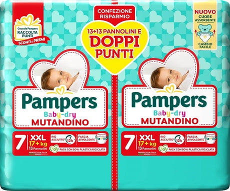 fater babycare pampers baby dry pannolino mutandina duo downcount xxl 26 pezzi pampers ean 8001480308091