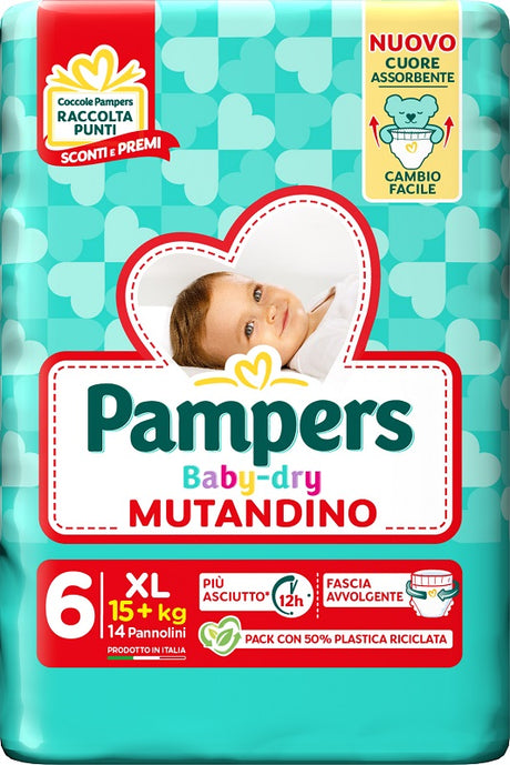 fater babycare pampers baby dry pannolino mutandina xl small pack 14 pezzi pampers ean 8001480307469