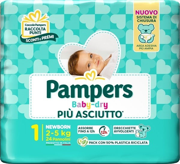 fater babycare pampers baby dry pannolino newborn 24 pezzi pampers ean 8001480307773