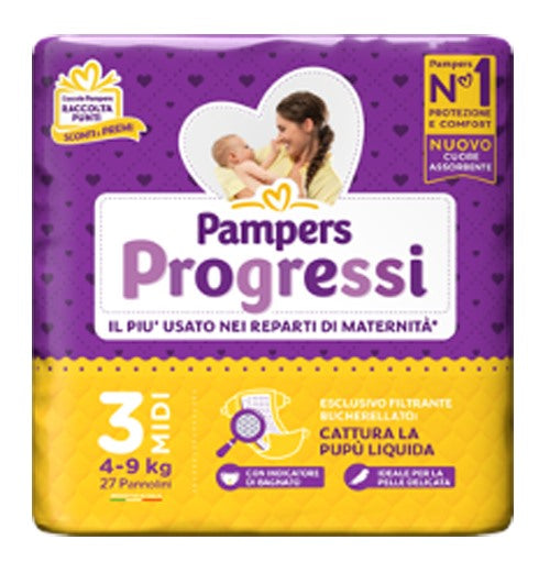 fater babycare pampers progressi midi 27 pezzi pampers ean 8001480307056